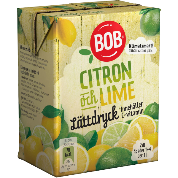 BOB Lättdryck Koncentrat Citron/Lime