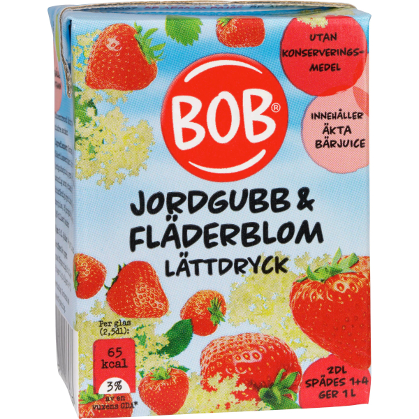 BOB Lättdryck Koncentrat Jordgubb/Fläderblom