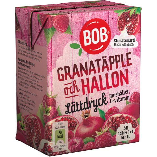 BOB Lättdryck Koncentrat Granatäpple/Hallon