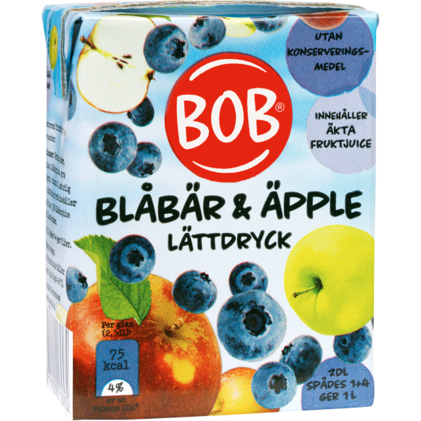 BOB Lättdryck Koncentrat Blåbär/Äpple