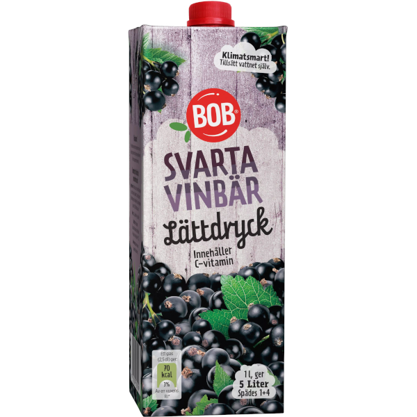 BOB Lättdryck Koncentrat Svart Vinbär