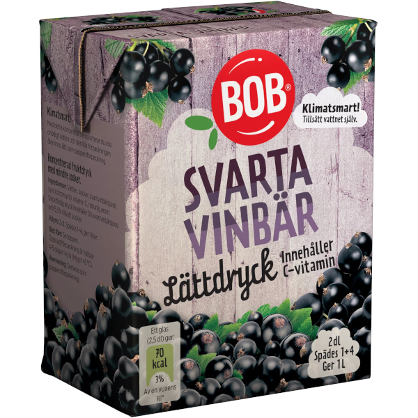 BOB Lättdryck Koncentrat Svart Vinbär