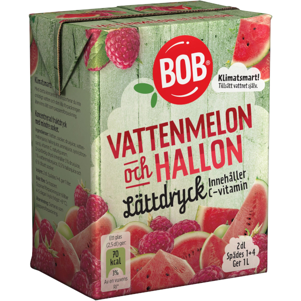 BOB Lättdryck Koncentrat Vattenmelon/Hallon