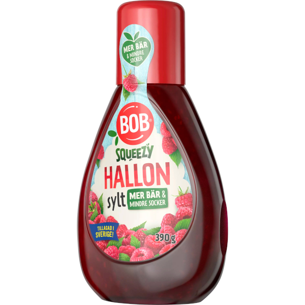 BOB Hallonsylt Squeezy Mindre Socker