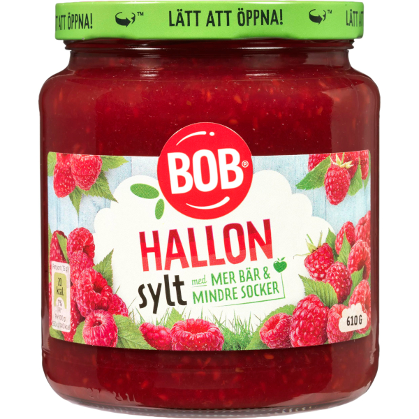 BOB Hallonsylt Mindre Socker