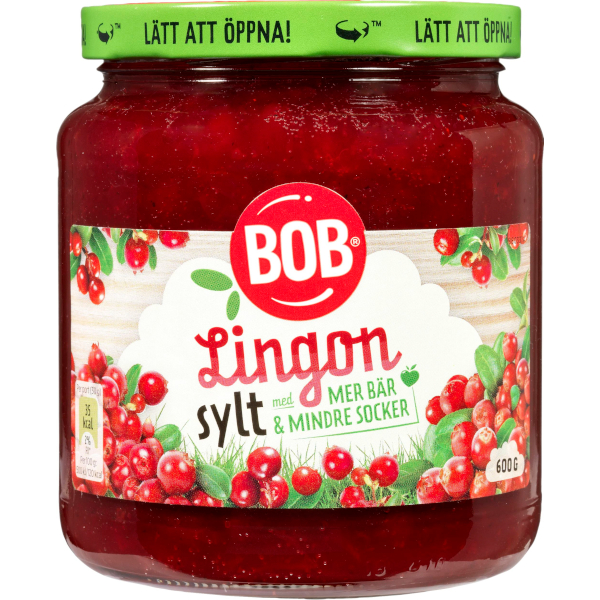 BOB Lingonsylt Mindre Socker