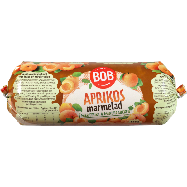 BOB Aprikosmarmelad Mindre Socker