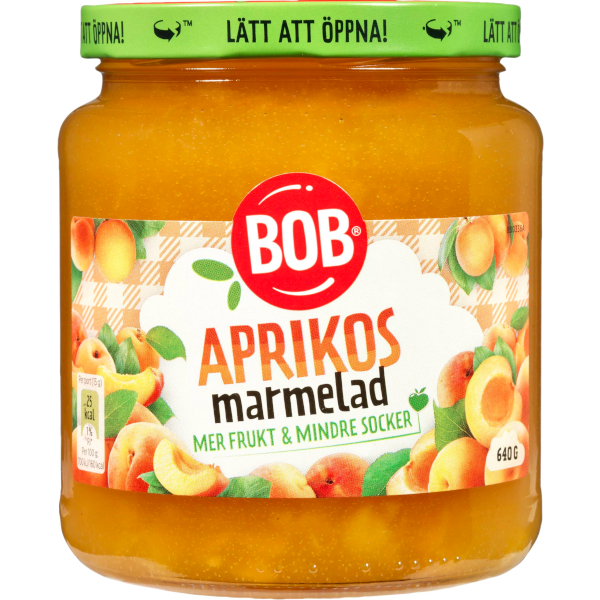 BOB Aprikosmarmelad Mindre Socker