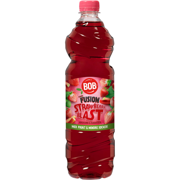 BOB Saft Fusion Strawberry Blast Jordgubb & Rabarber