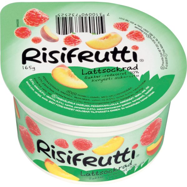 Risifrutti Mellanmål Hallon & Persika Lättsockrad