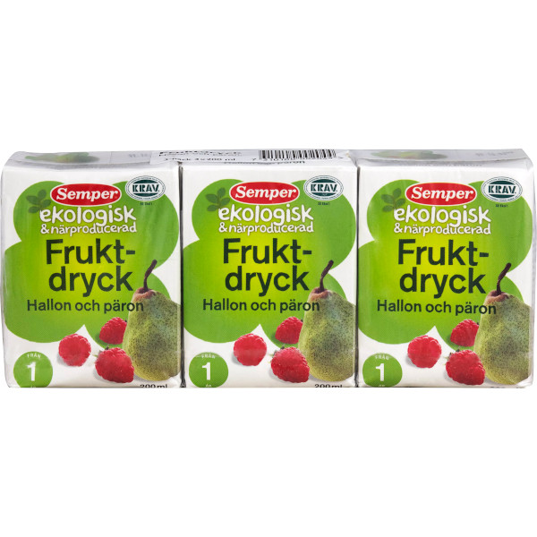 Semper Fruktdryck Hallon/Päron Ekologisk