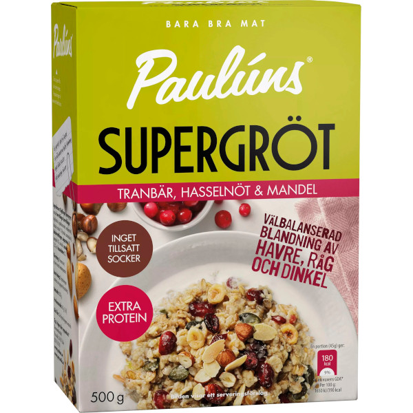 Paulúns Supergröt Tranbär/Hasselnöt/Mandel