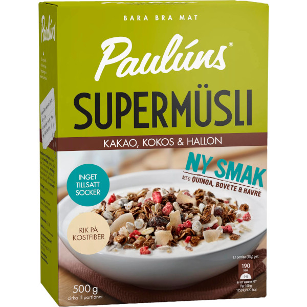 Paulúns Supermüsli Kakao/Kokos/Hallon