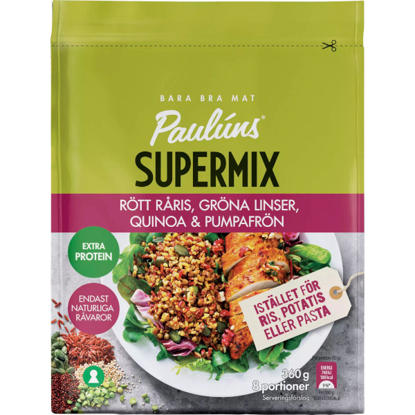 Paulúns Supermix Rött Råris/Gröna Linser/Quinoa/Pumpafrön