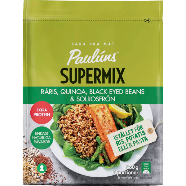 Paulúns Supermix Råris/Quinoa/Black Eyed Beans/Solrosfrön