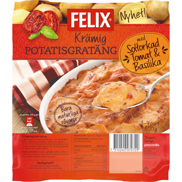 Felix Potatisgratäng Soltorkad Tomat & Basilika