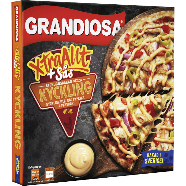 Grandiosa Pizza X-tra Allt Kyckling + Sås