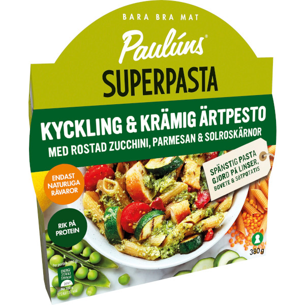 Paulúns Superpasta Kyckling & Krämig Ärtpesto