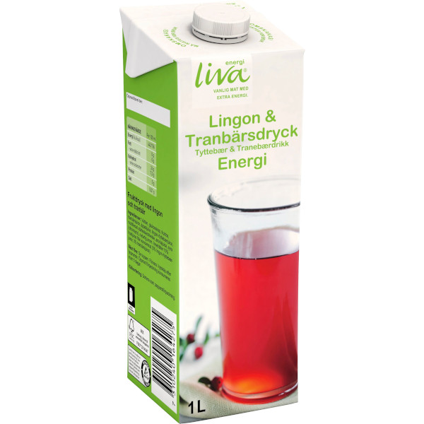 Liva Energi Lingon & Tranbärsdryck Energi