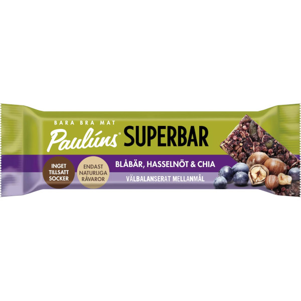 Paulúns Superbar Blåbär/Hasselnöt/Chia