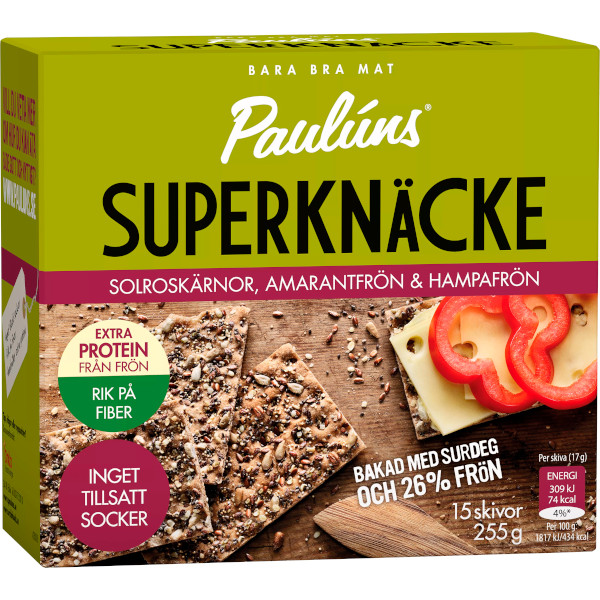 Paulúns Superknäcke Solroskärnor/Amarantfrön/Hampafrön
