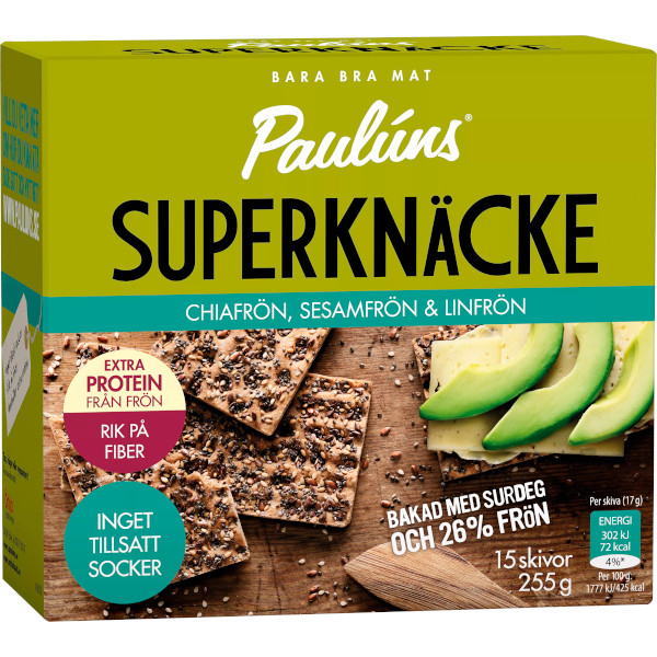 Paulúns Superknäcke Chiafrön/Sesamfrön/Linfrön