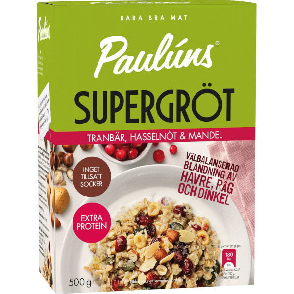 Paulúns Supergröt Tranbär/Hasselnöt/Mandel