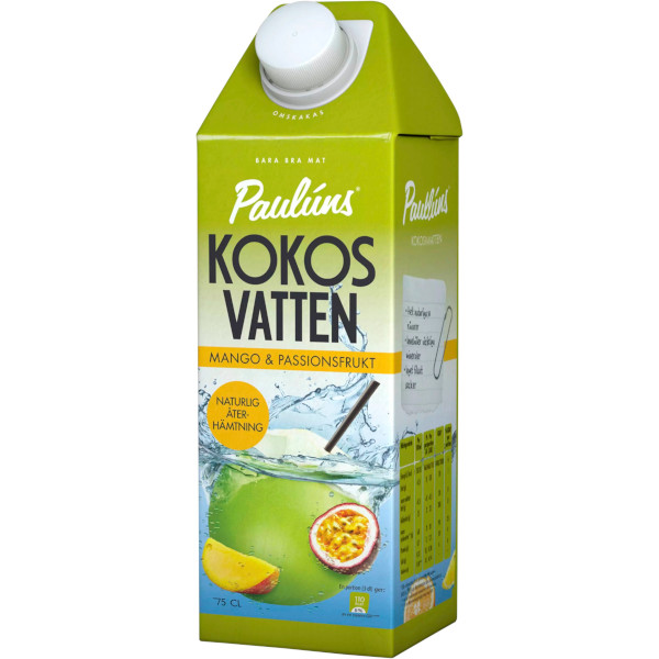 Paulúns Kokosvatten Mango & Passionsfrukt