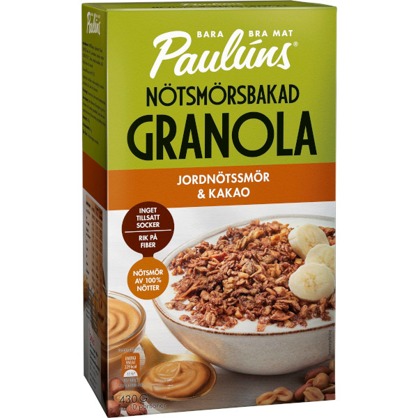 Paulúns Granola Nötsmörbakad Jordnötssmör/Kakao
