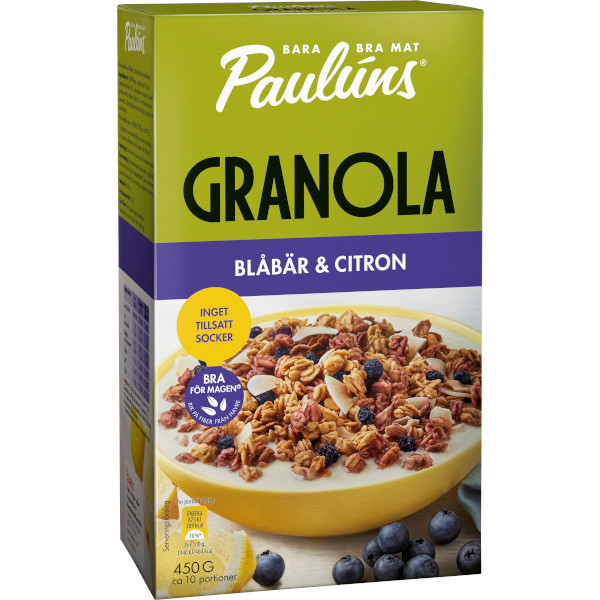Paulúns Granola Blåbär/Citron
