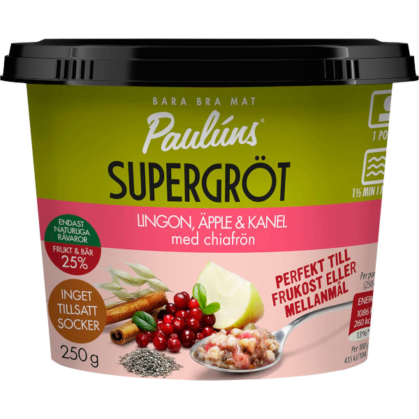 Paulúns Supergröt Lingon/Äpple/Kanel