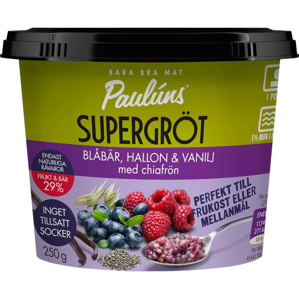 Paulúns Supergröt Blåbär/Hallon/Vanilj