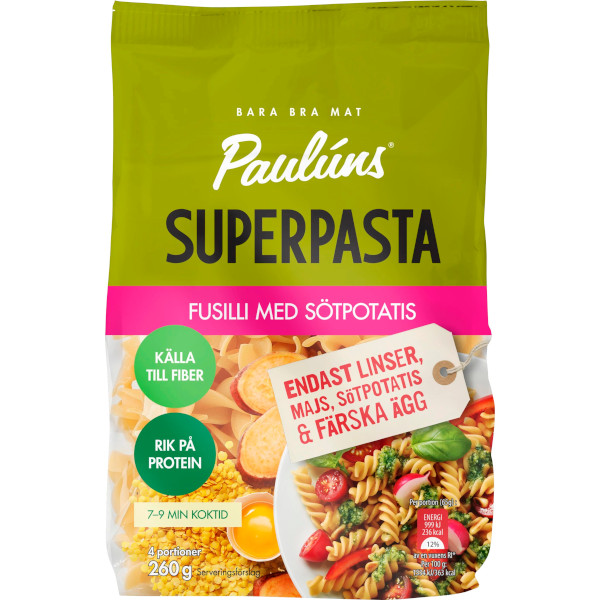 Paulúns Superpasta Fusilli Sötpotatis