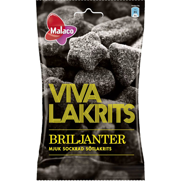 Malaco Viva Lakrits Briljanter