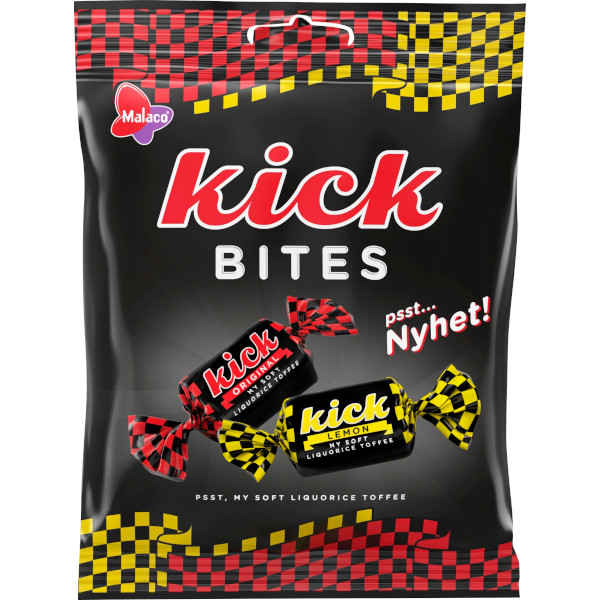 Malaco Lakritskola Kick Bites Original & Lemon