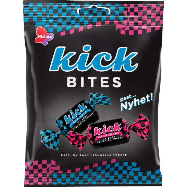Malaco Lakritskola Kick Bites Sea Salt & Raspberry