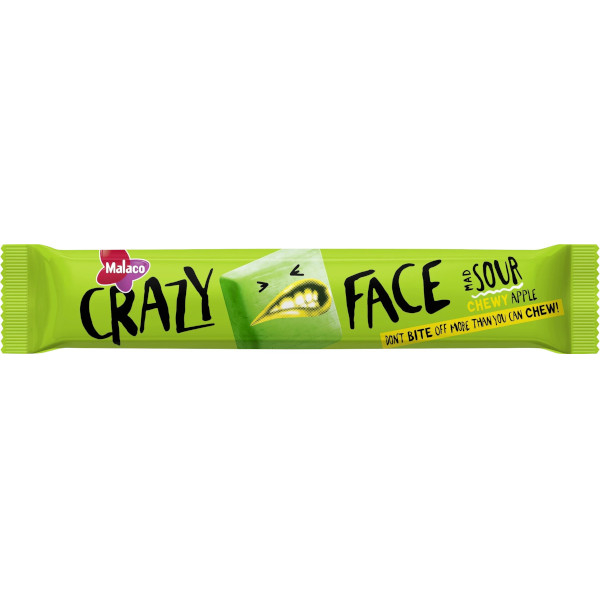 Malaco Crazy Face Sour Chewy Apple