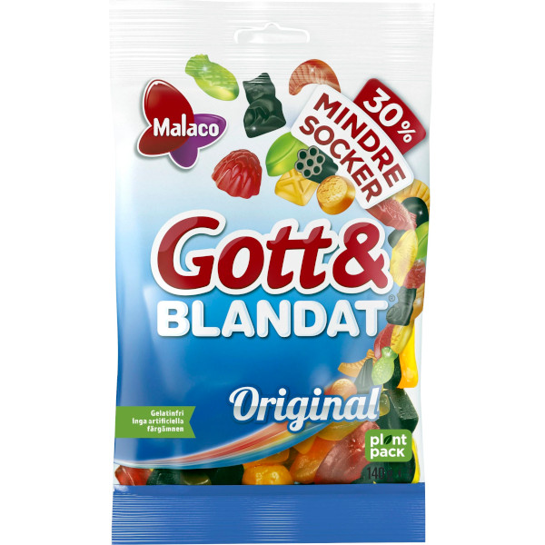 Malaco Gott & Blandat Original 30% Mindre Socker