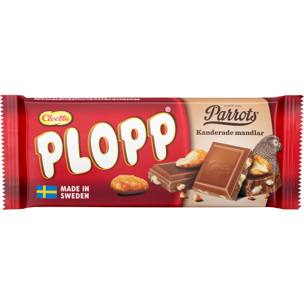 Cloetta Chokladkaka Plopp Parrots Kanderade Mandlar