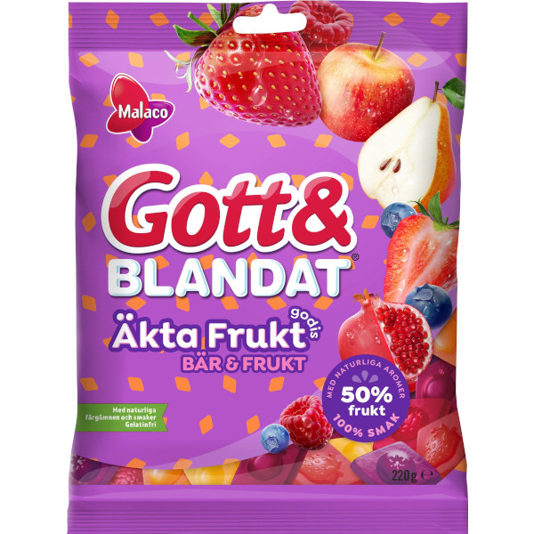 Malaco Gott & Blandat Äkta Fruktgodis Bär & Frukt