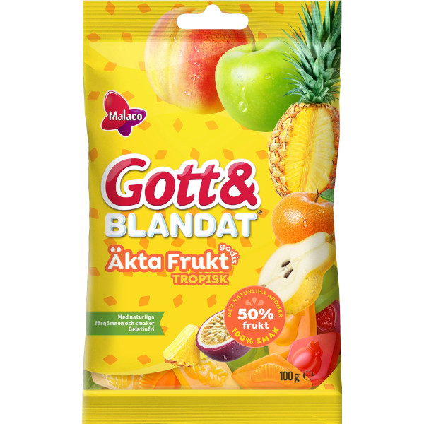 Malaco Gott & Blandat Äkta Fruktgodis Tropisk