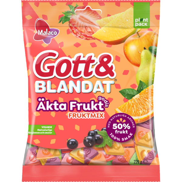 Malaco Gott & Blandat Äkta Fruktgodis Fruktmix