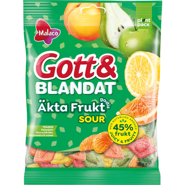 Malaco Gott & Blandat Äkta Fruktgodis Sour