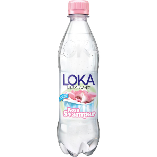 Loka Kolsyrat Vatten Likes Candy Rosa Svampar