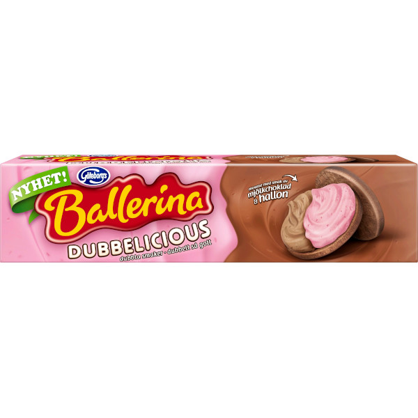 Göteborgs Kex Ballerina Dubbelicious Mjölkchoklad & Hallon