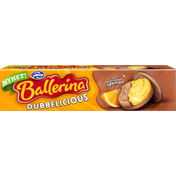 Göteborgs Kex Ballerina Dubbelicious Mjölkchoklad & Apelsin