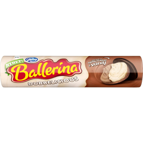Göteborgs Kex Ballerina Dubbelicious Mjölkchoklad & Vanilj