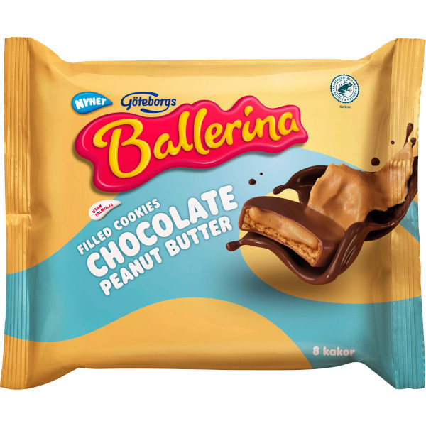 Göteborgs Kex Ballerina Filled Cookies Chocolate Peanut Butter