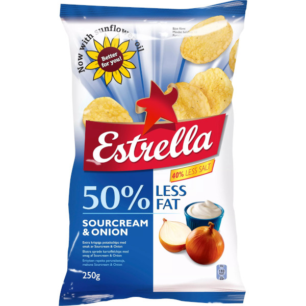 Estrella Chips Sourcream & Onion 50% Less Fat