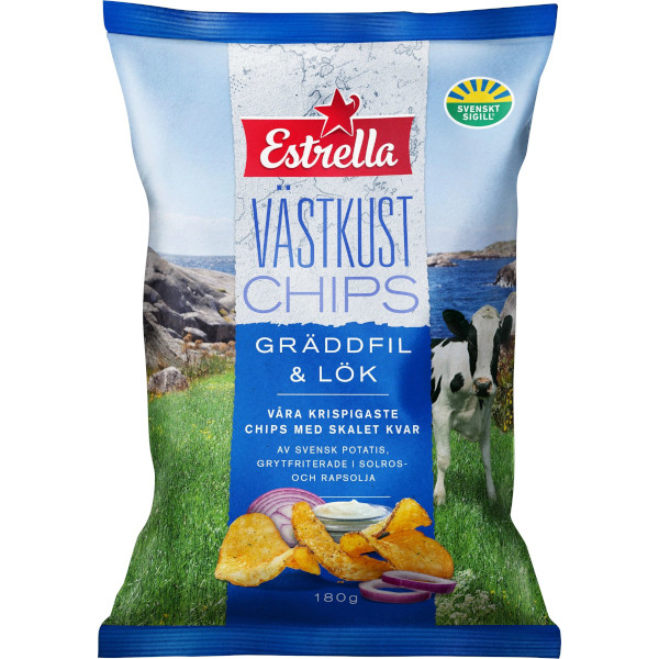 Estrella Västkustchips Gräddfil & Lök